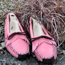 Women's Pink Suede With Brown Canoe Sole